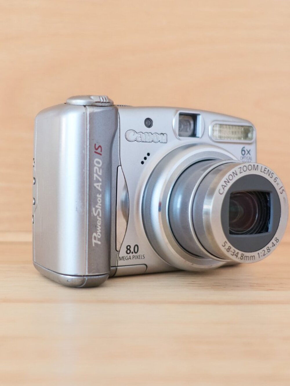 Vintage Canon PowerShot A720 IS 8MP Digital Camera 6x Zoom Silver Tested Working - Picture 3 of 8